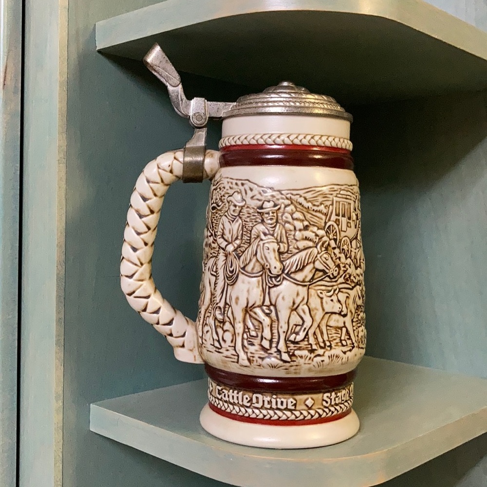 Vintage Avon Cattle Drive Beet Stein 1980